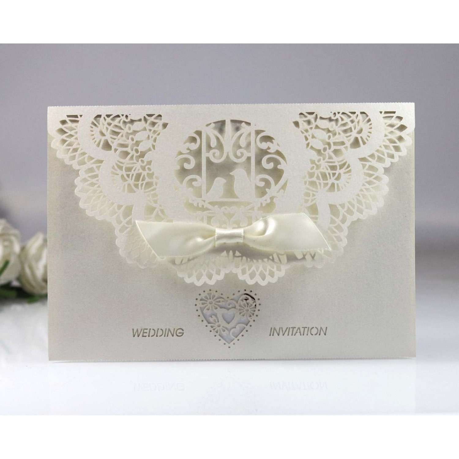 Pocket Invitation Card Wedding Decoration Laser Cut Business Card